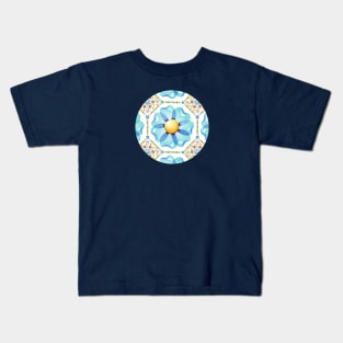 Blue Daisy Boho Kids T-Shirt